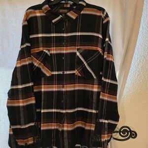 Shyanne Black and Orange Plaid Button Down Shirt With Lace And Sunburst Buttons